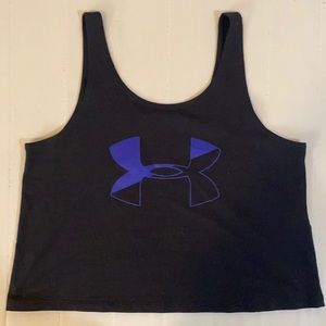 black and purple under armour crop top tank